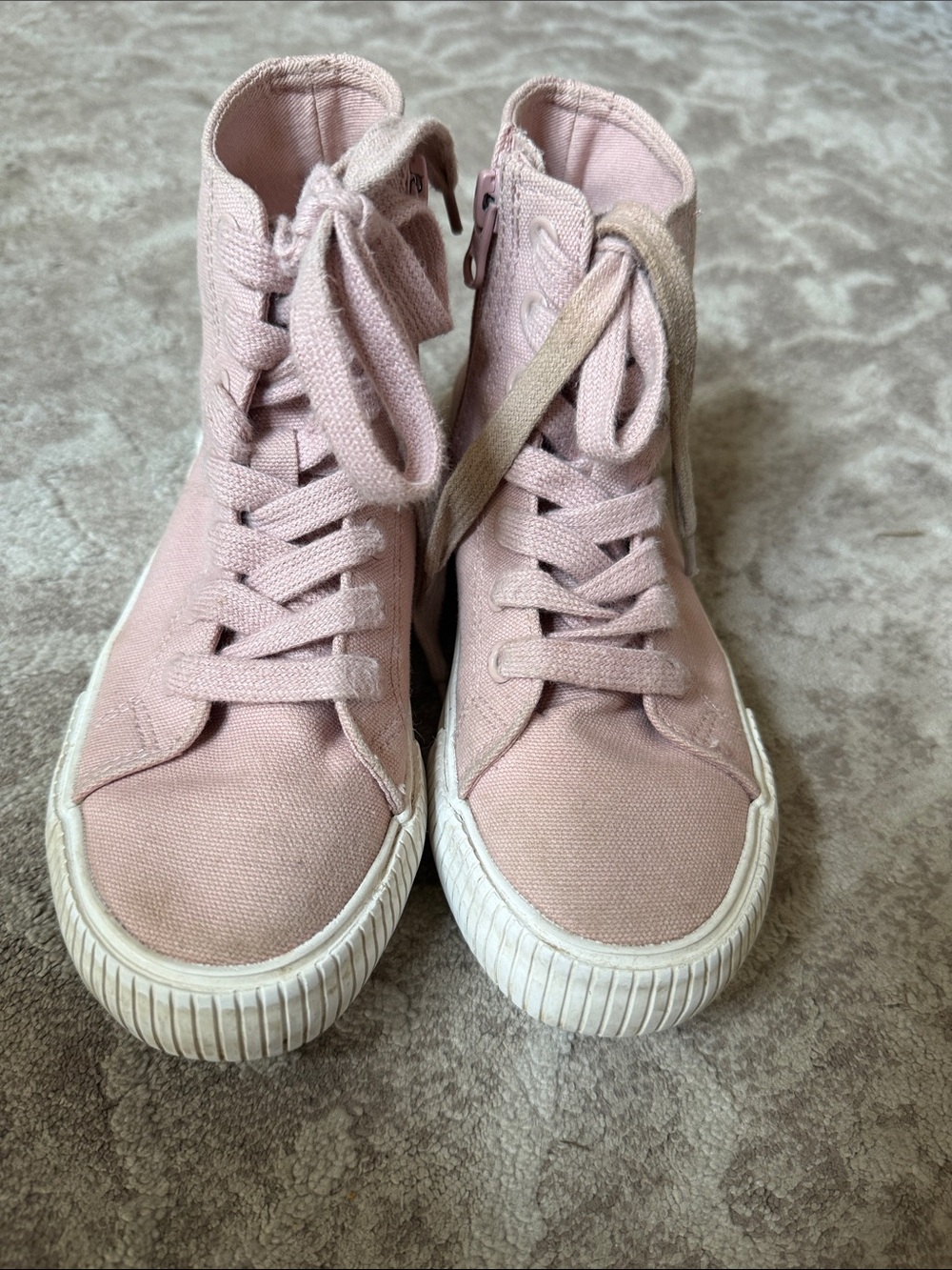 Girls Cat and Jack Classic High-Top Canvas Sneakers - Dusty Pink